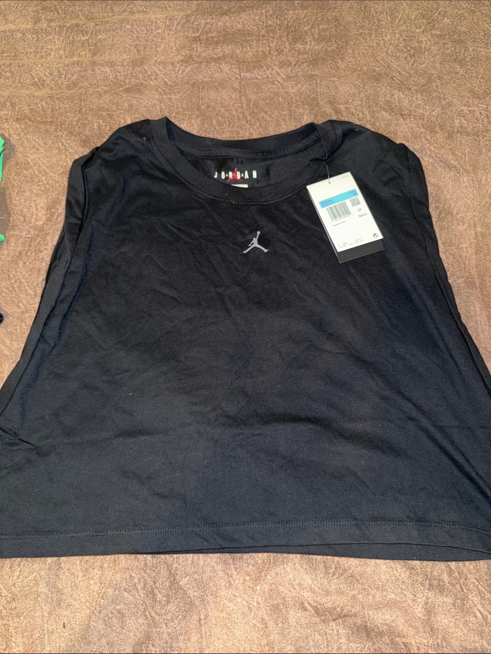Jordan Kids Black Sleeveless Crop Tank with Jumpman Logo women’s medium